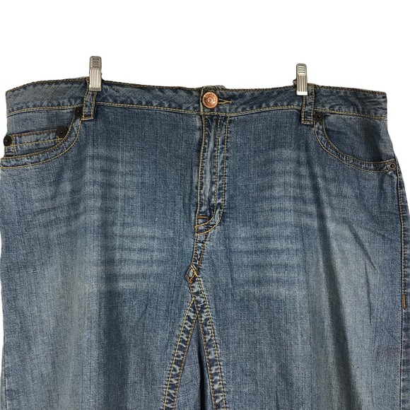 Vtg 1980s-90s Gitano Plus sz Maxi Skirt Denim Modest Church Spandex 22W - Picture 5 of 9